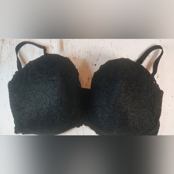 Smart and Sexy Black Lace Balconette Bra Size 42DD Adjustable Convertible Straps - Picture 2 of 11